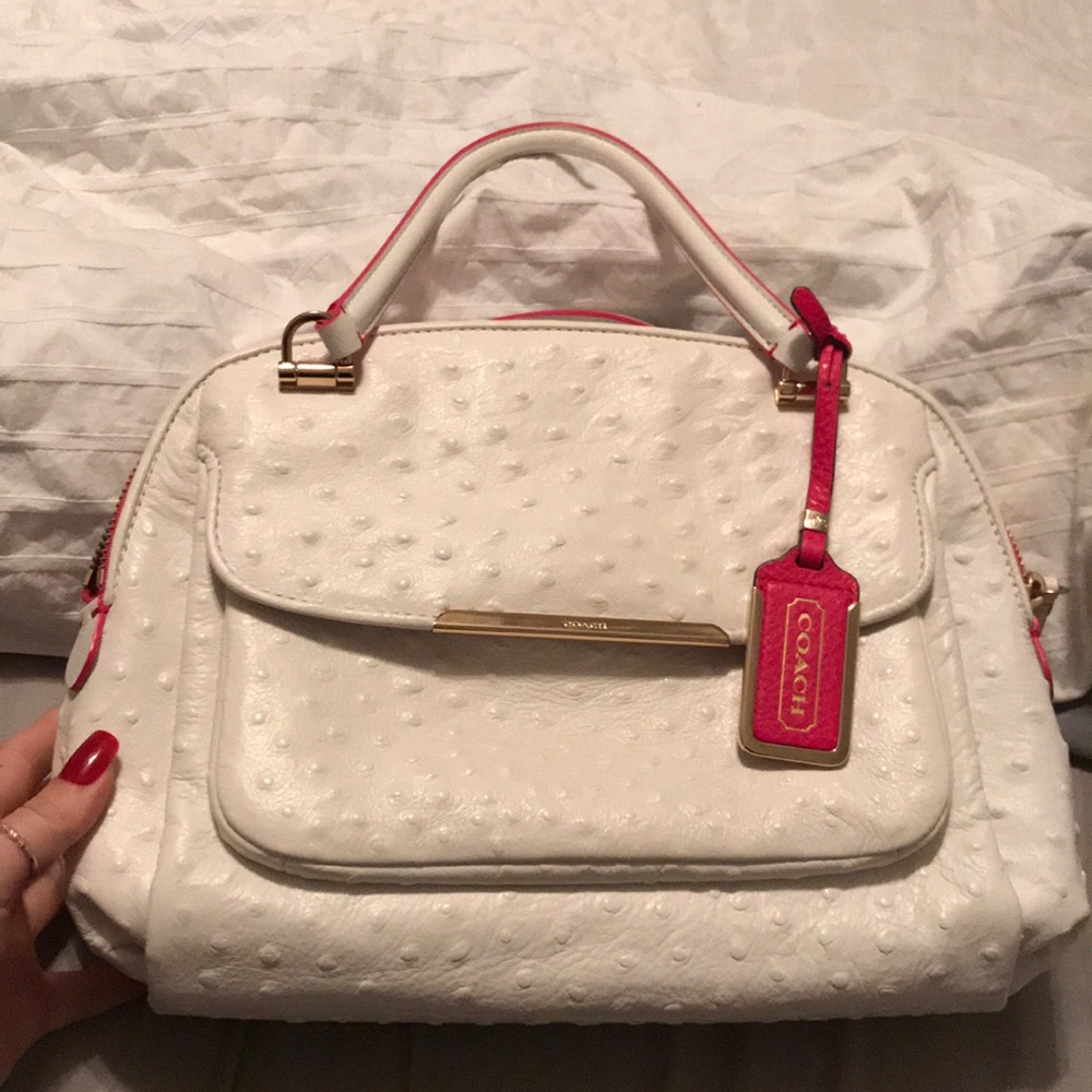 Pink and White Authentic Vintage Coach Bag